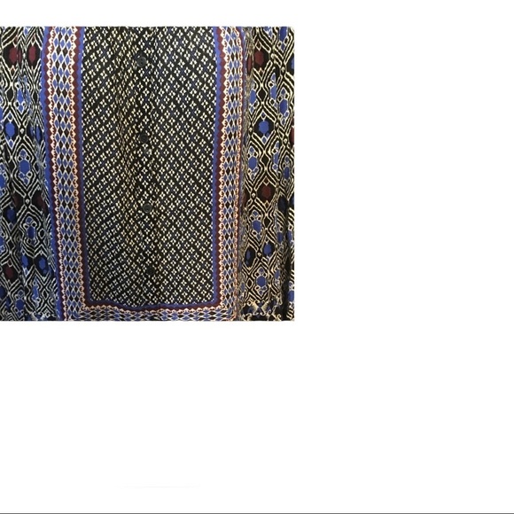 Lucky Brand Blouse Multi-Color Printed Long Sleeve Button Front Women’s Medium - Picture 4 of 4